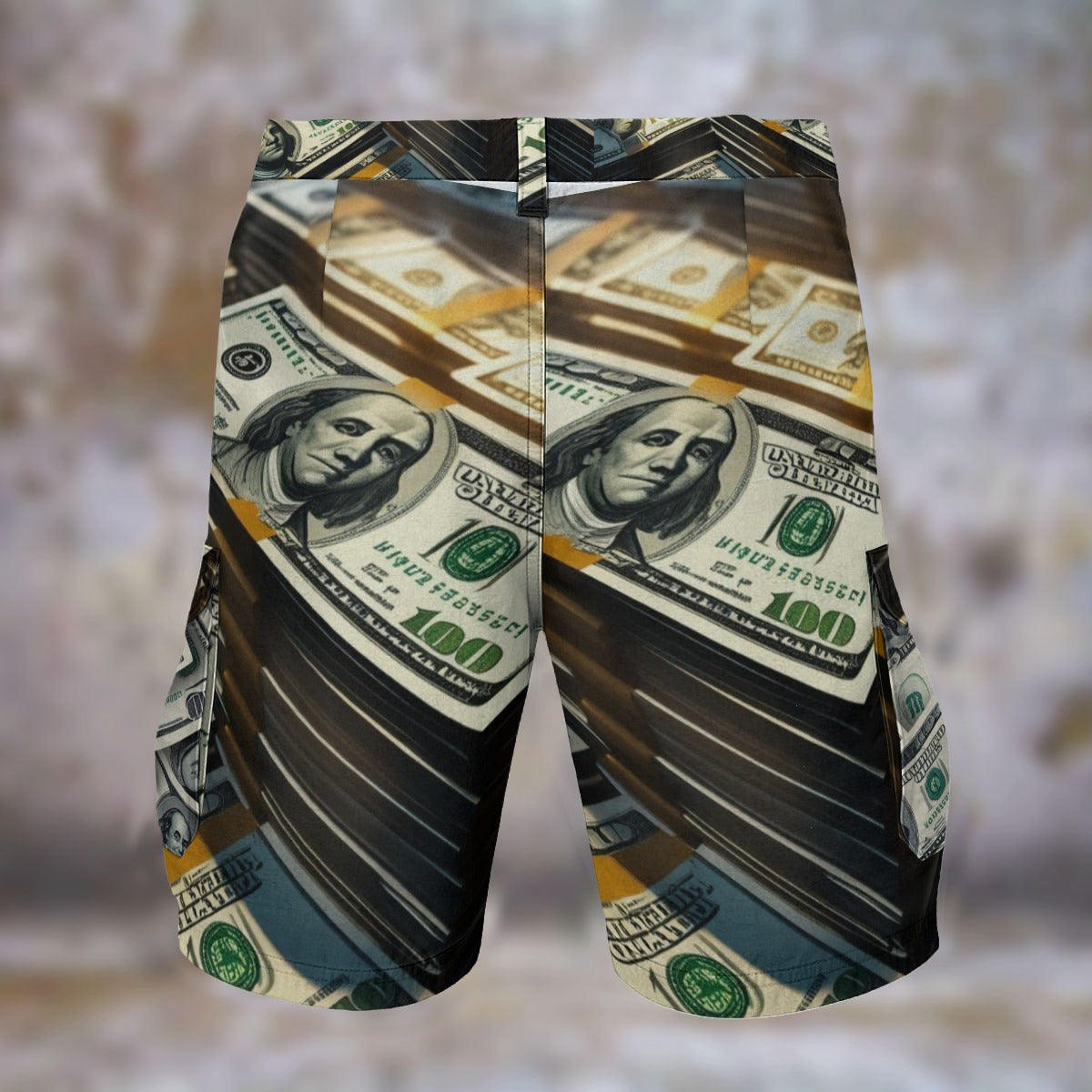 CV-Money Stacks Men's Cargo Shorts - Stylish Denim Look with Multiple Pockets