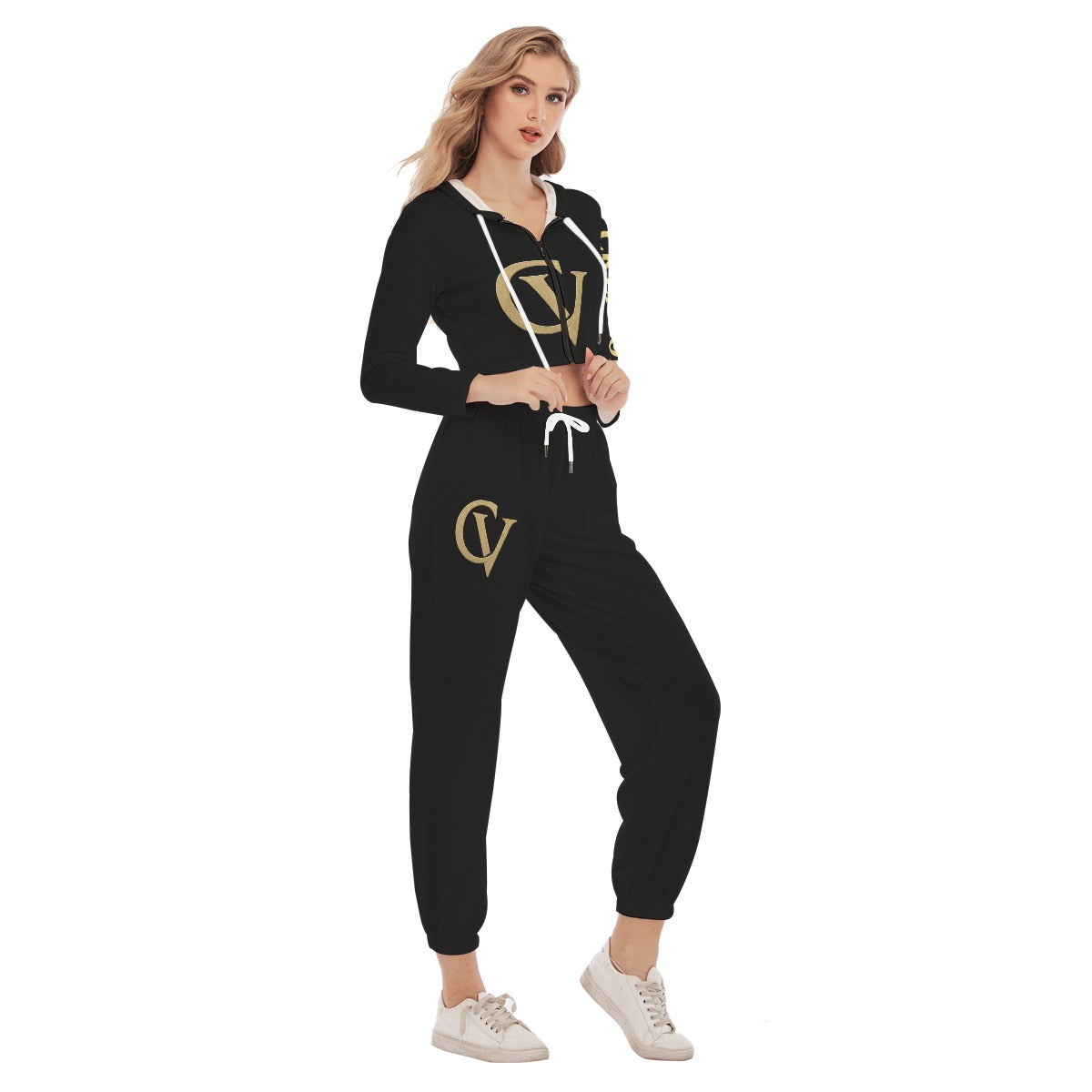 CreatorVerse - Women's Crop Hoodie Sports Set