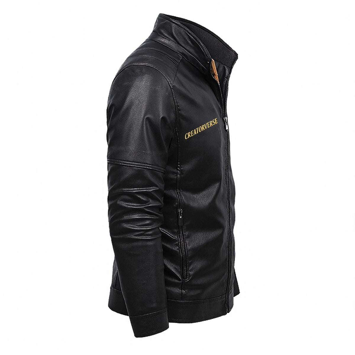 CreatorVerse - Fleece Decorative Zipper Leather Jacket (DTF)