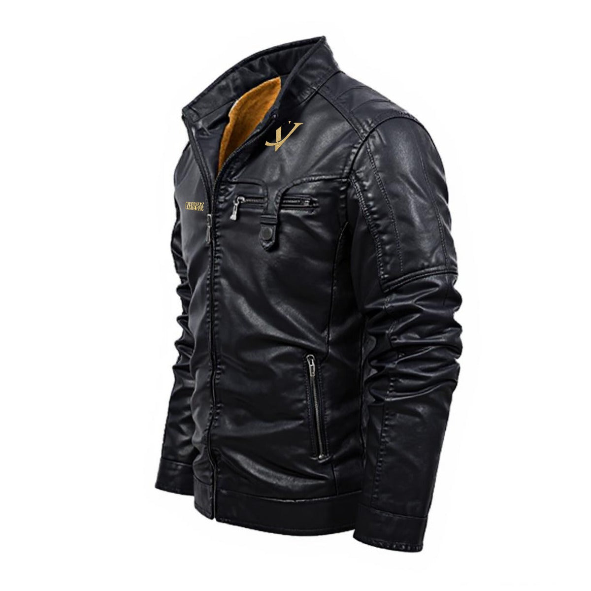 CreatorVerse - Fleece Decorative Zipper Leather Jacket (DTF)