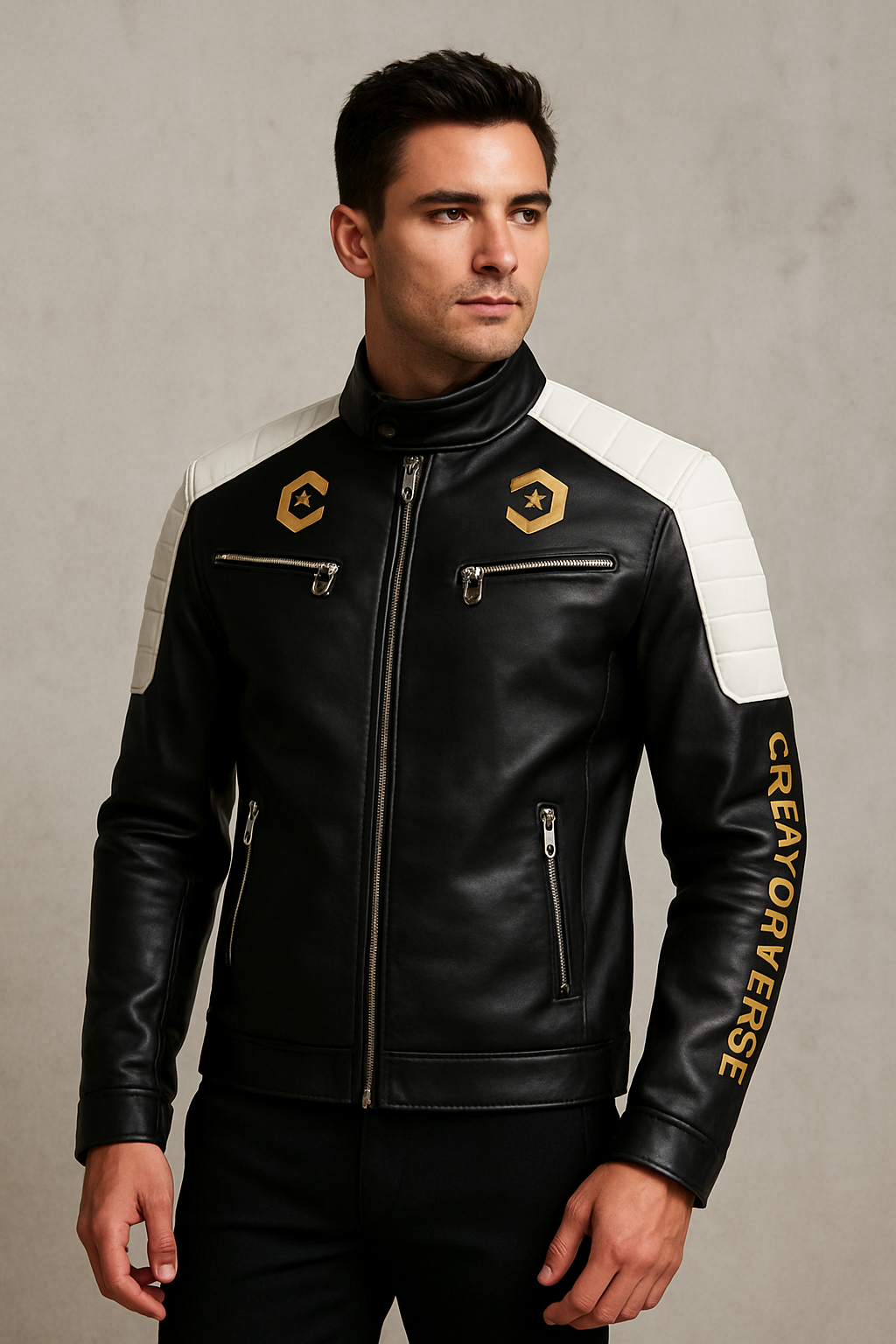CreatorVerse - Pu Leather Jacket