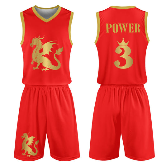 Dragon Spirit Basketball Jersey Set - Red / Power in Every Step